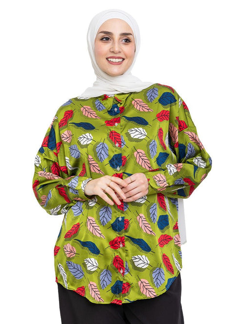 Olive P - Satin Over Size Shirt Style 3 - Khotwh